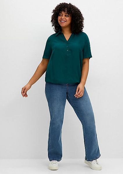 Sheego Klassische Bluse Tunika Kurzarm günstig online kaufen