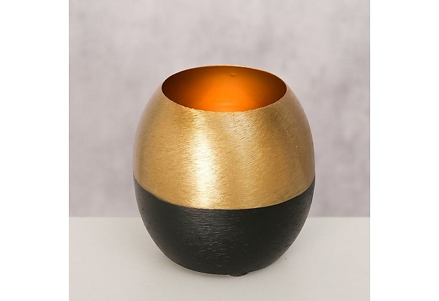 BOLTZE Teelichthalter Anelo – Elegantes Windlicht in Gold und Schwarz, Hand günstig online kaufen