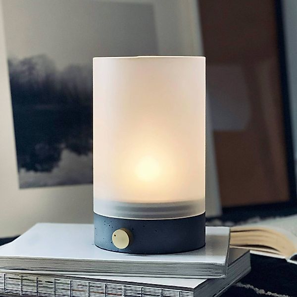 Dyberg Larsen LED-Akku-Tischlampe Cozy, Höhe 20,5 cm, Beton günstig online kaufen