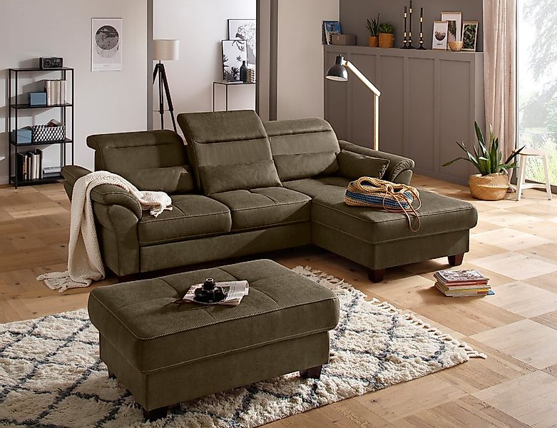 Home affaire Ecksofa "Solvei L-Form" mit Recamierenabschluß und Sitztiefenv günstig online kaufen