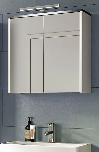 xonox.home Badezimmerspiegelschrank Angeles (Badschrank in weiß mit grau, 2 günstig online kaufen