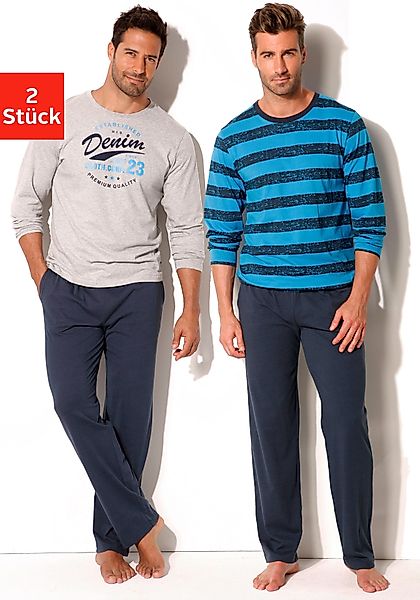 H.I.S Pyjama Packung, 2 Stück, 4 Stk. tlg., Schlafanzug mit unterschiedlich günstig online kaufen