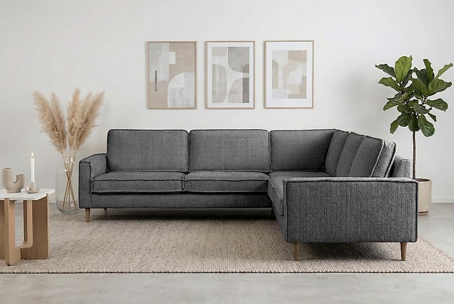 Home affaire Ecksofa "Pinto Skandi, 290 cm, Chenille, Struktur, Ottomane li günstig online kaufen
