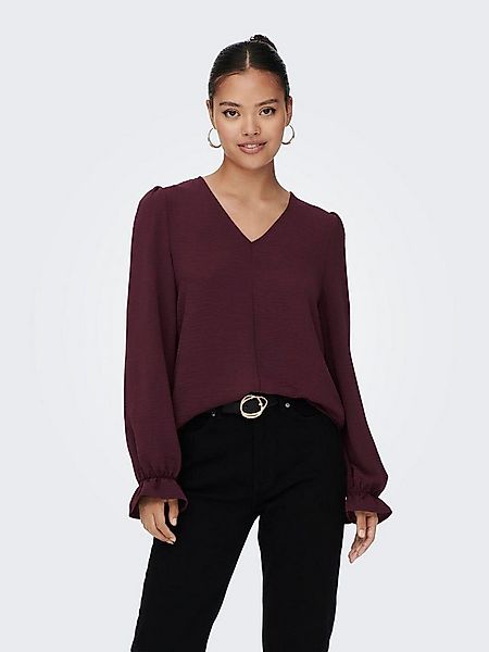 ONLY Spitzenbluse ONLMETTE L/S LACE TOP WVN Kunstfaser, regular fit günstig online kaufen