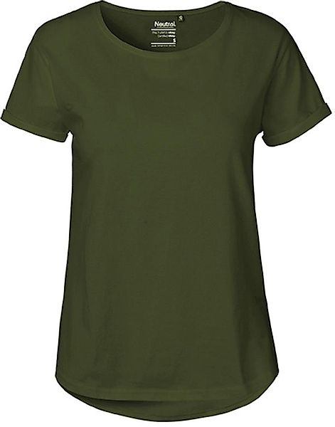 Neutral Rundhalsshirt Damen Roll Up Sleeve günstig online kaufen
