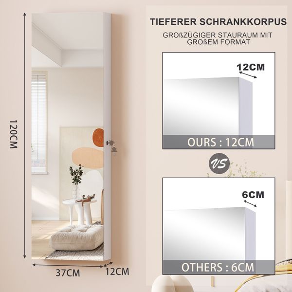 LVSOMT Schmuckschrank mit Spiegel, Hängend und günstig online kaufen