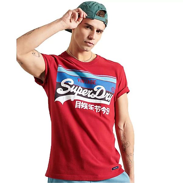 Superdry Vintage Logo Cali Stripe 220 Kurzarm T-shirt XS Chilli Pepper günstig online kaufen