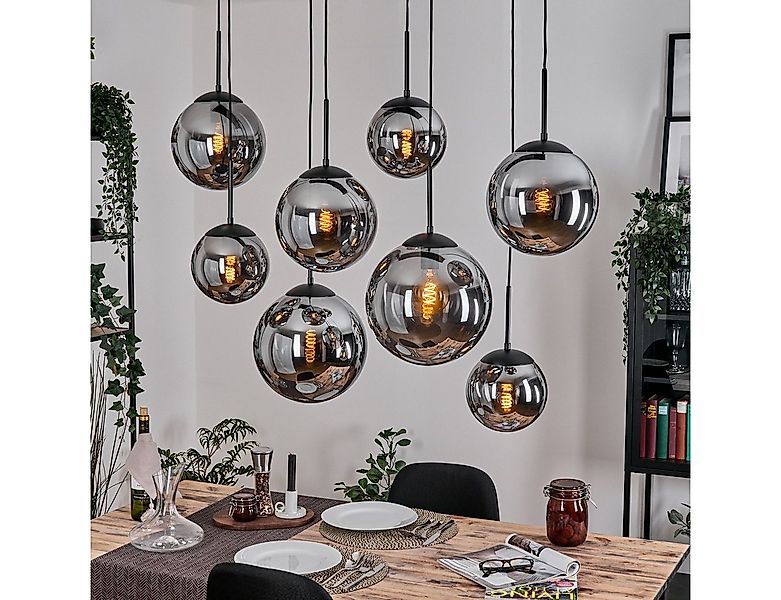 hofstein Hängeleuchte Hängelampe aus Metall/Glas in Schwarz/Rauchfarben, oh günstig online kaufen