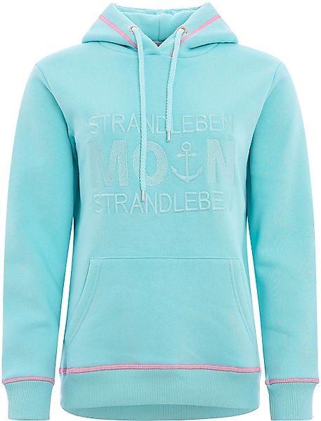 Zwillingsherz Hoodie "Strandleben Moin", mit gesticktem Schriftzug und neon günstig online kaufen
