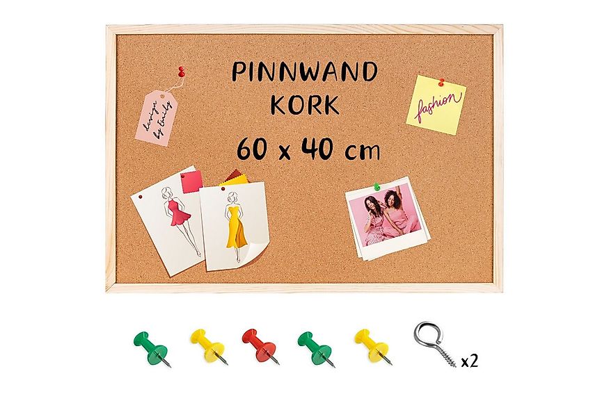 Creative Deco Pinnwand Große Pinnwand Kork, inkl. 5 Pinwandnadeln günstig online kaufen