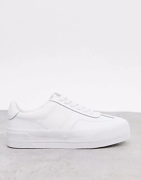 ASOS DESIGN – Diverse – Leder-Sneaker mit dicker Sohle in Weiß günstig online kaufen