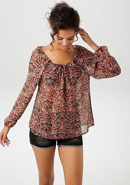 Aniston CASUAL Schlupfbluse mit raffiniertem Cut-Out im Rücken günstig online kaufen