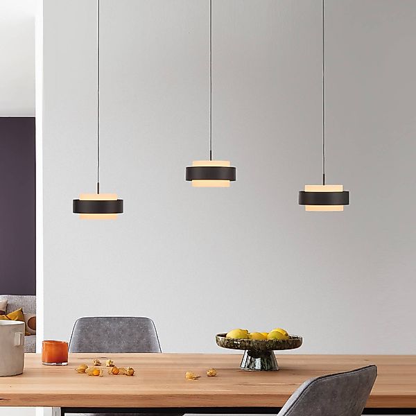 SCHÖNER WOHNEN LED-Hängelampe Elmo, schwarz, 3-fl., 3000 K günstig online kaufen