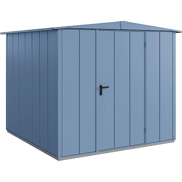 Hörmann Gerätehaus Elegant mit Satteldach Typ 2 RAL5014 Taubenblau Einzeltü günstig online kaufen