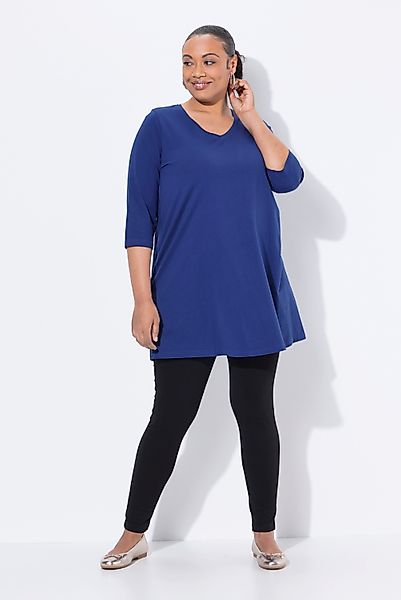 Ulla Popken Longshirt Longshirt A-Linie V-Ausschnitt günstig online kaufen