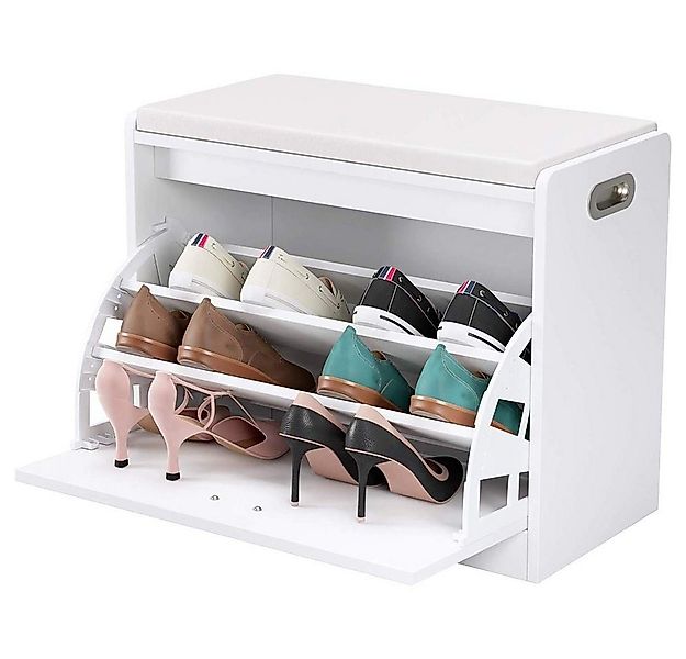 Homfa Schuhbank, Sitzbank Schuhschrank mit Sitzkissen Schuhregal bis zu 12 günstig online kaufen