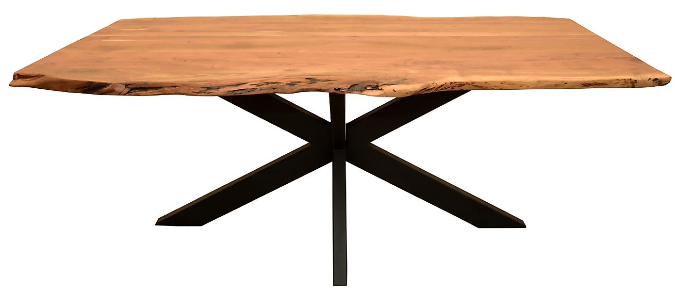 Baumkantentisch Catania Akazie Cross Gestell 200 x 100 cm günstig online kaufen