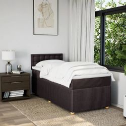 vidaXL Bett Boxspringbett mit Matratze Dunkelbraun günstig online kaufen