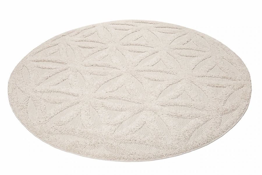 Esprit Outdoorteppich "Shake, ESP54232" rund 2 mm Höhe Hoch-Tief-Effekt, Bl günstig online kaufen