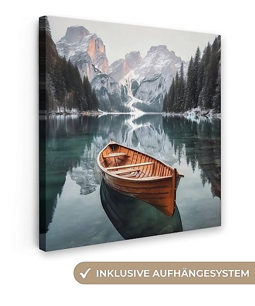 OneMillionCanvasses® Leinwandbild Boot - Berge - günstig online kaufen