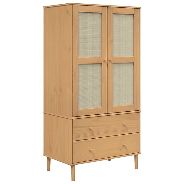 vidaXL Kleiderschrank SENJA Rattan-Optik Braun 90x55x175cm Kiefernholz günstig online kaufen