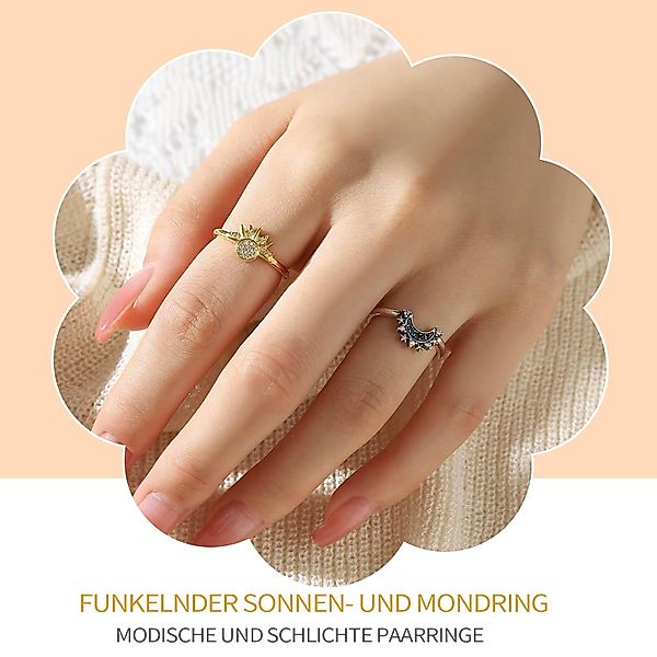 Refttenw Fingerring Paarring Set Sonne & günstig online kaufen