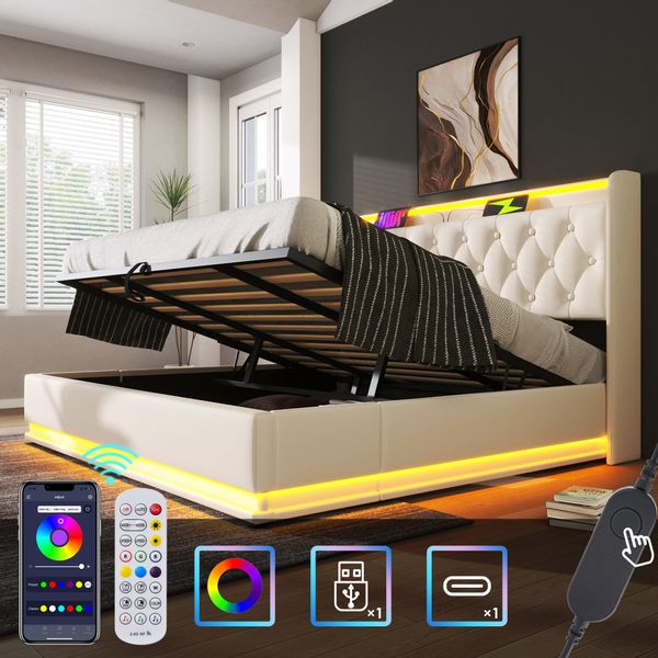 HAUSS SPOLE Polsterbett 180x200cm mit LED-Beleuchtung, günstig online kaufen
