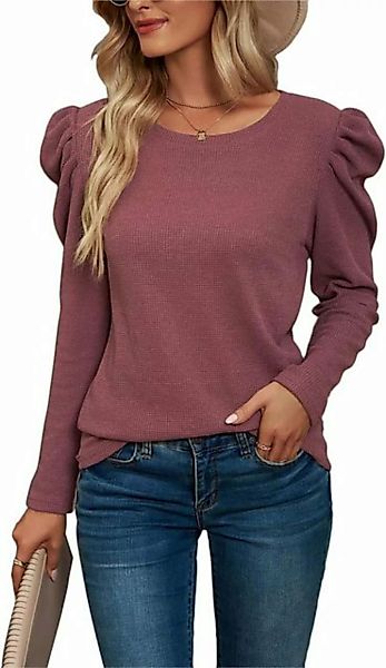 KIKI 2-in-1-Pullover Damenhemden Lässiger Rundhalsausschnitt mit Langen Puf günstig online kaufen