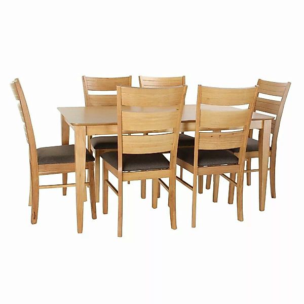 Tisch-set Mit 6 Stühlen Dkd Home Decor Hellbraun Eg Holz Mdf (98 Cm) (150 X günstig online kaufen