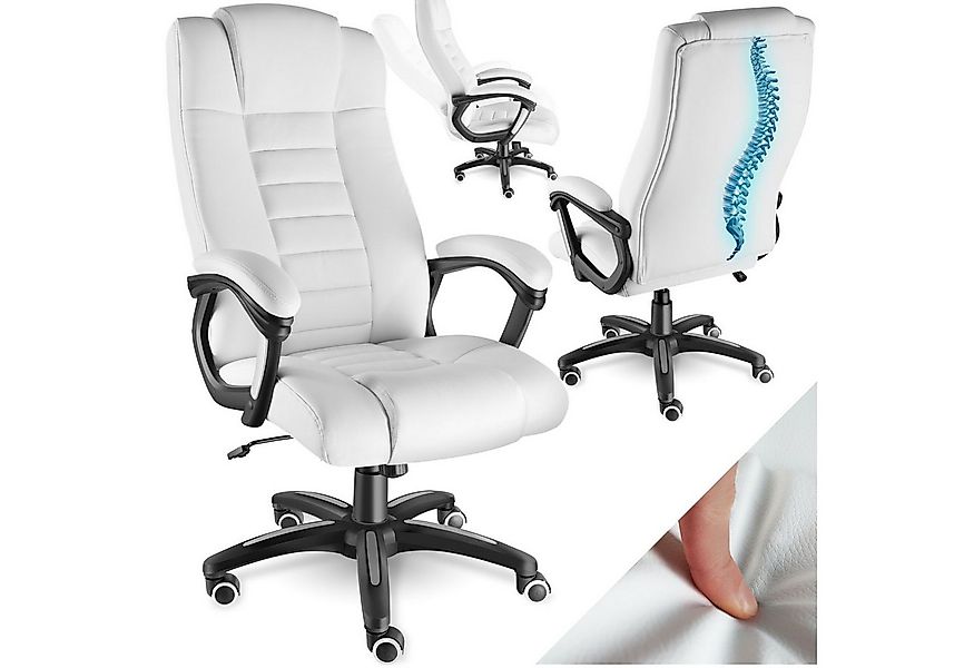 tectake Chefsessel Bürostuhl (Set, 1 St), Verstärkt gepolsterte Nackenkopfs günstig online kaufen