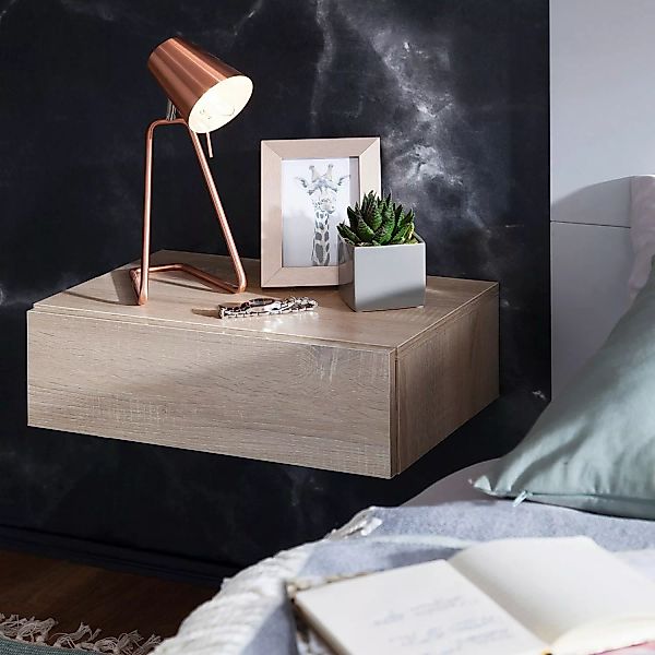 Nachtkonsole ZADAR für Wandmontage 46x15x30cm Sonoma Nachttisch Holz | Wand günstig online kaufen
