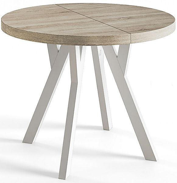 Alpi-Möbel Esstisch Wohnzimmertisch - Ausziehbarer runder Tisch 80-120 cm - günstig online kaufen