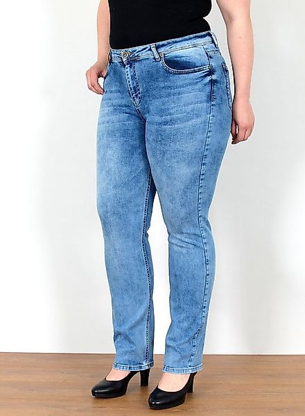 ESRA Straight-Jeans Straight Fit Jeans Damen High Waist Jeans-Hose Regular günstig online kaufen