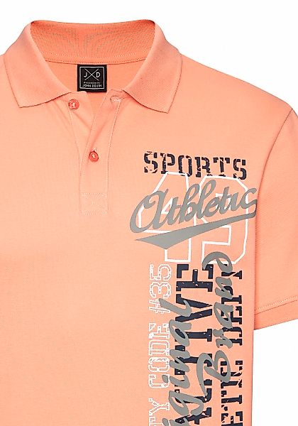 John Devin Poloshirt mit großem Druck vorn aus Baumwoll-Piqué günstig online kaufen