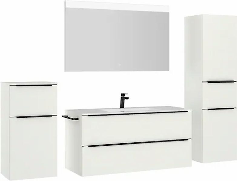 nobilia® Badmöbel-Set »Levere« vormontiert, mit Soft-Close, 4 Stk. tlg. günstig online kaufen