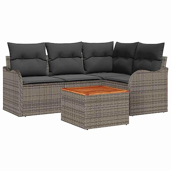 vidaXL Garten-Sofa-Set 5-Tlg Grau 3356116 günstig online kaufen