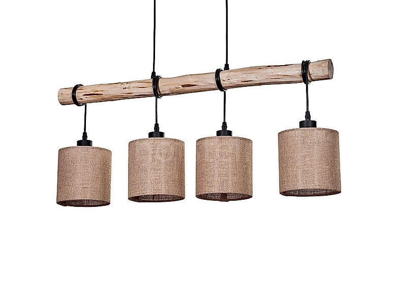 hofstein Pendelleuchte moderne Hängelampe aus Holz/Metall/Leinen in Natur/S günstig online kaufen