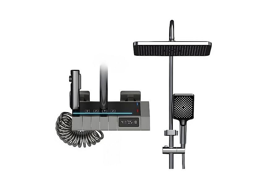 LuxaSteel Duscharmatur Duschsystem Regendusche mit Thermostat LED-Beleuchtu günstig online kaufen