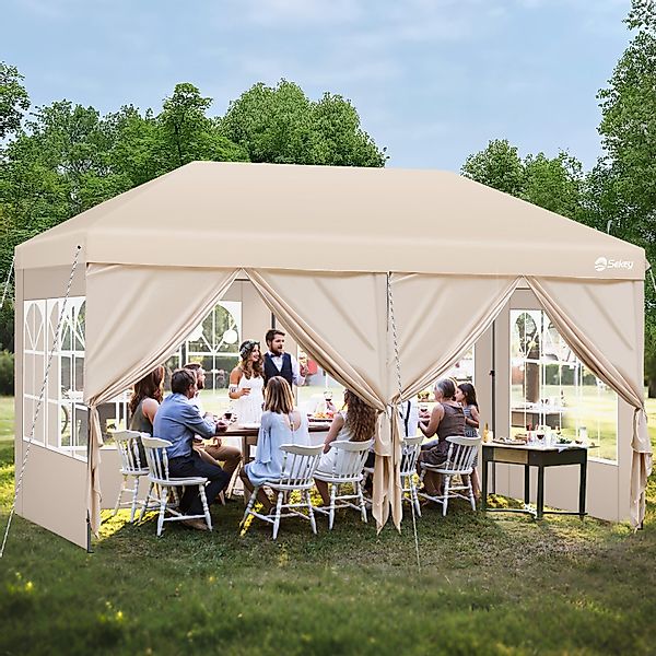 Sekey Faltpavillon Pavillons 3x6 m Partyzelte Gartenzelt Festzelt, mit 4 Se günstig online kaufen