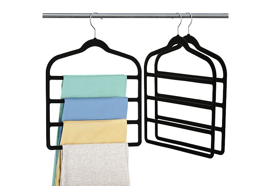 Coonoor Kleiderbügel Vier-Lagen Kleiderbügel, Velours Hosenbügel, (2-tlg), günstig online kaufen