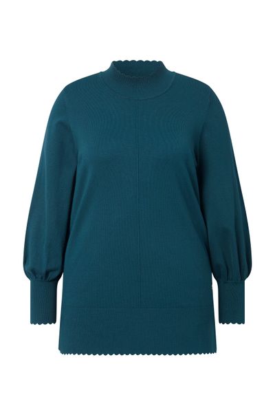 Ulla Popken Strickpullover Pullover Muschelsaum Stehkragen günstig online kaufen