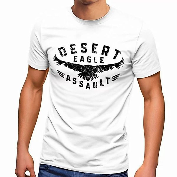 Neverless Print-Shirt Herren T-Shirt Adler Aufschrift Desert Eagle Assault günstig online kaufen