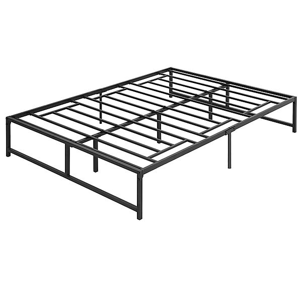 HOMCOM Bettgestell 140 x 190 cm, Doppelbett für 2 Personen aus Stahl, Höhe günstig online kaufen