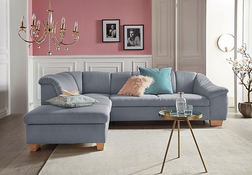sit&more Ecksofa "Santo L-Form" mit Federkern, wahlweise mit Bettfunktion u günstig online kaufen