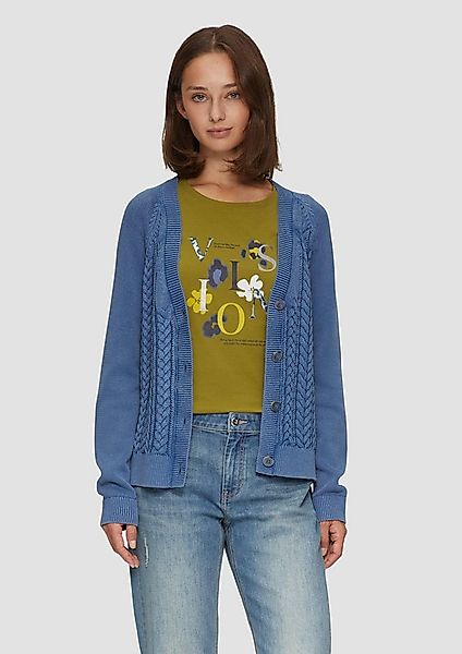 s.Oliver Cardigan Strickjacke Baumwollcardigan mit Zopfmuster günstig online kaufen