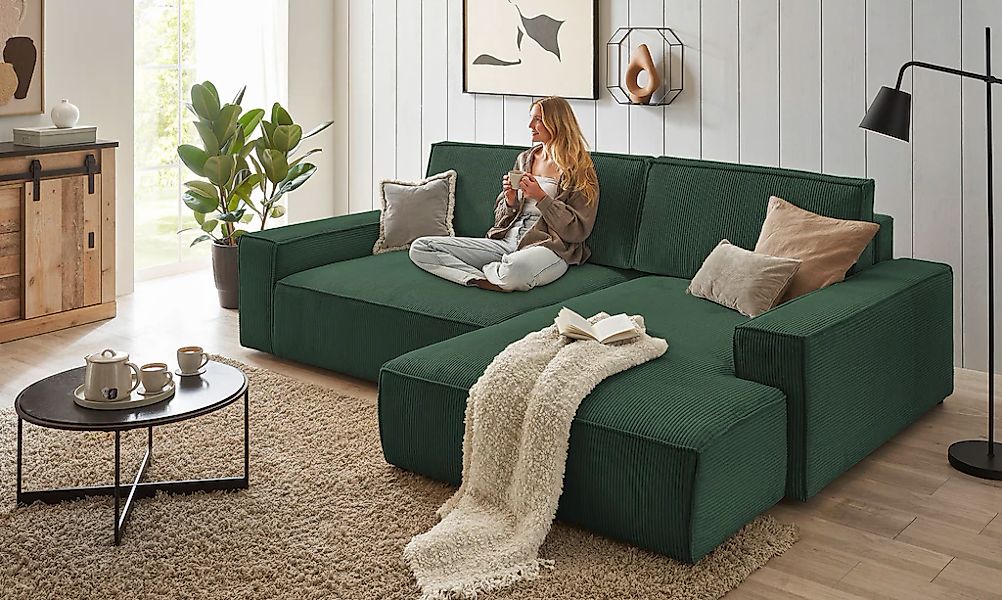 Home affaire Ecksofa "NEU: SHERWOOD XXL 284, Big-Sofa L-Form, tiefe Sitzflä günstig online kaufen