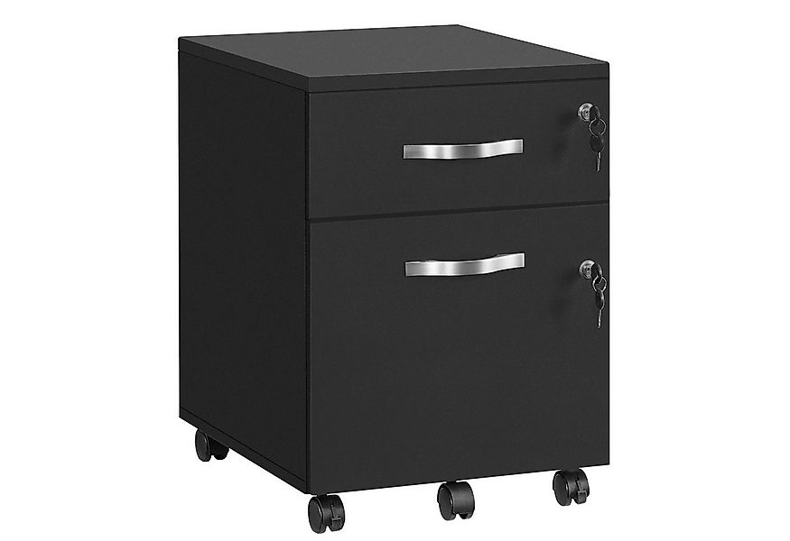 VASAGLE Aktenschrank Rollcontainer, abschließbar, mit 2 Schubladen, 5 Rolle günstig online kaufen