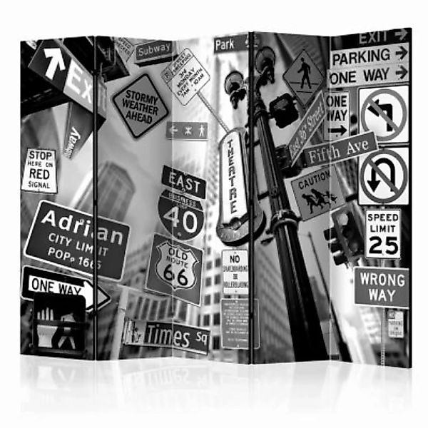 artgeist Paravent Roads to Manhattan II [Room Dividers] schwarz/weiß Gr. 22 günstig online kaufen