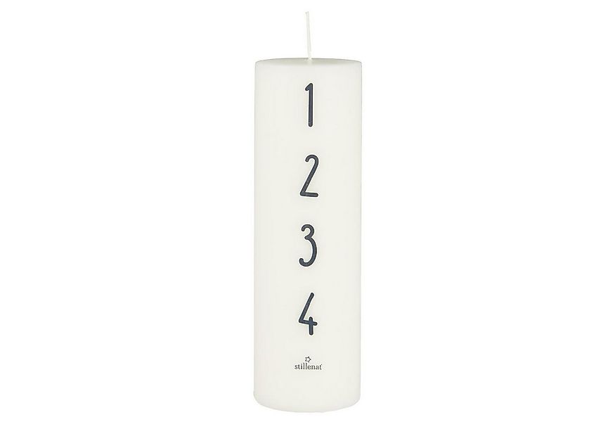 Ib Laursen Adventskerze Adventskerze Weiß mit Zahlen 1–4 Weihnachtskerze Ø günstig online kaufen