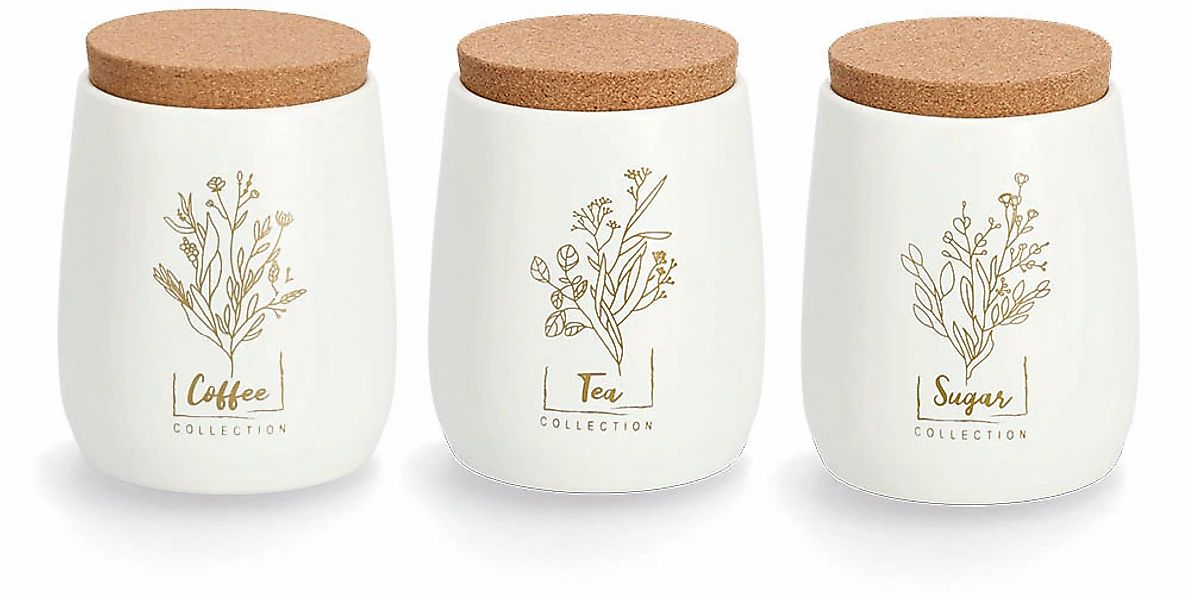 Zeller Present Vorratsdose "Flowers" Set, 3 Stk. tlg. leichten Vintage-Char günstig online kaufen